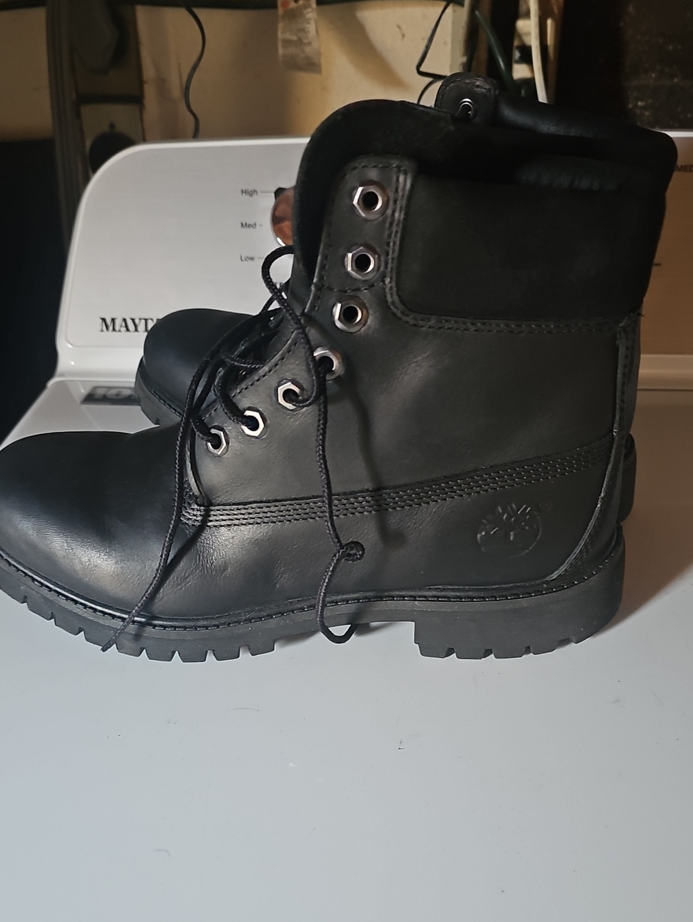 Black Timberland Boots Black 8.5D - Picture 3 of 6